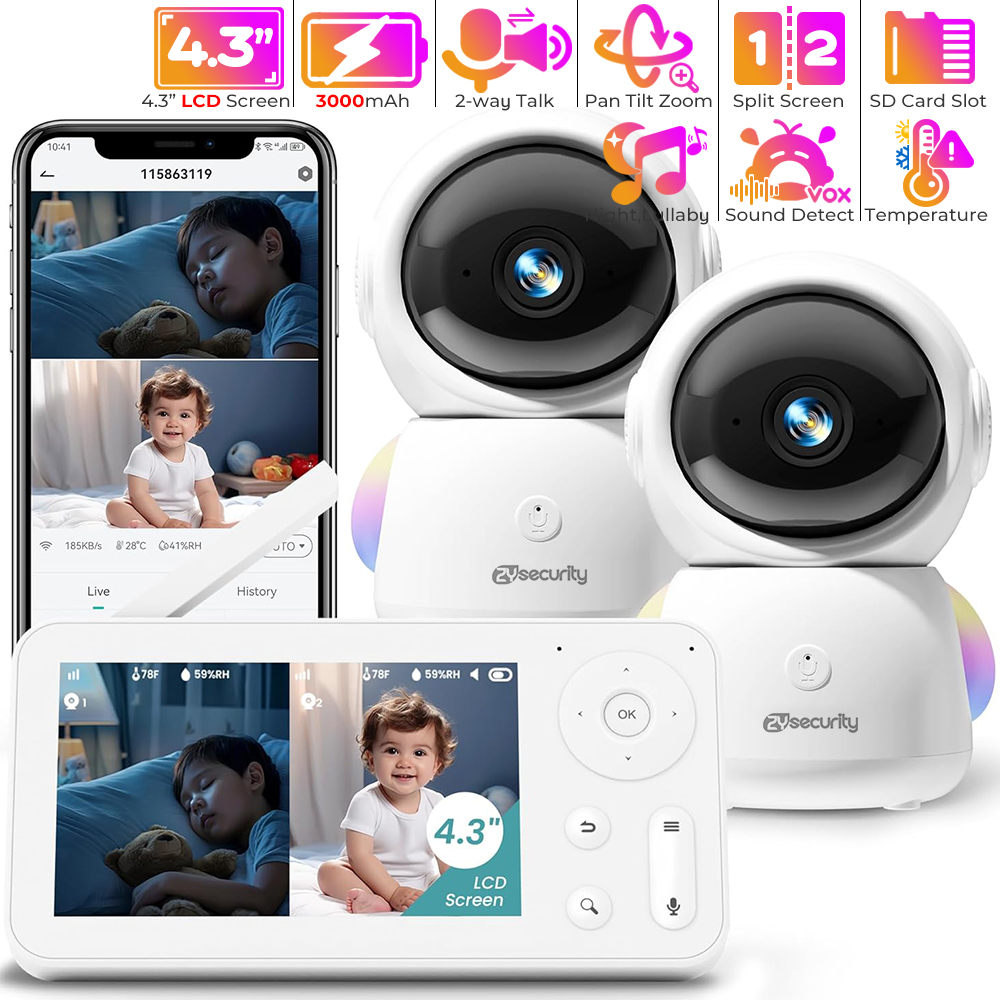 Home Cinema Wireless - Baby monitor 2K con 2 telecamere