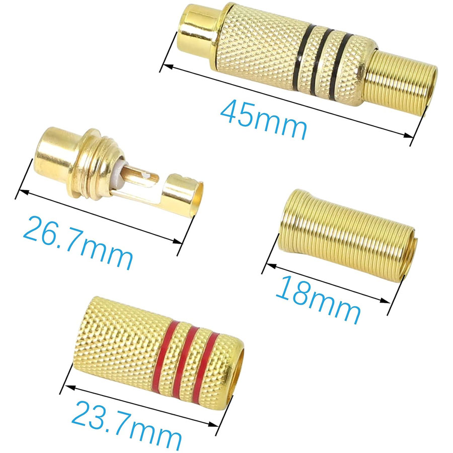 4 connettori RCA placcati oro, - Audio Home Cinema recensione e prezzo